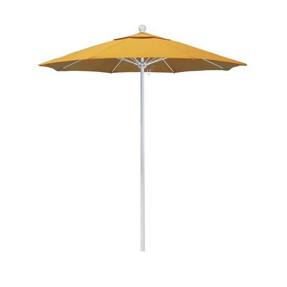 California Umbrella ALTO758170-SA57 Parasol de Marché en Fibre de Verre de 7,5 Pi à Ouverture par Poulie MWhite-Pacifica-Yellow