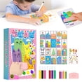 thumbnail image 1 of LXYFH Painting 20PCS DIY Rainbow DIY Christmas Rainbow Scratch Painting DIY Rainbow Scratch Painting Squeegee Art Kids Paint Kit Rainbow Dot Scratch Painting Arts Sticker Painting Set（30ml）, 1 of 9