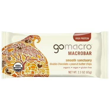 Pack of 2 GoMacro 10g Protein Macrobar - Double Chocolate   Peanut Butter Chips, 2.3 oz (Package May Vary)