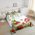 thumbnail image 2 of Erosebridal Mushroom Comforter Set Twin,Boho Frog Mushroom Bedding Sets Teens,Cartoon Wild Plant Bed Set,Strawberry Floral Decor Red Green Down Comforter Farmhouse Room Decor,2 Piece, 2 of 5