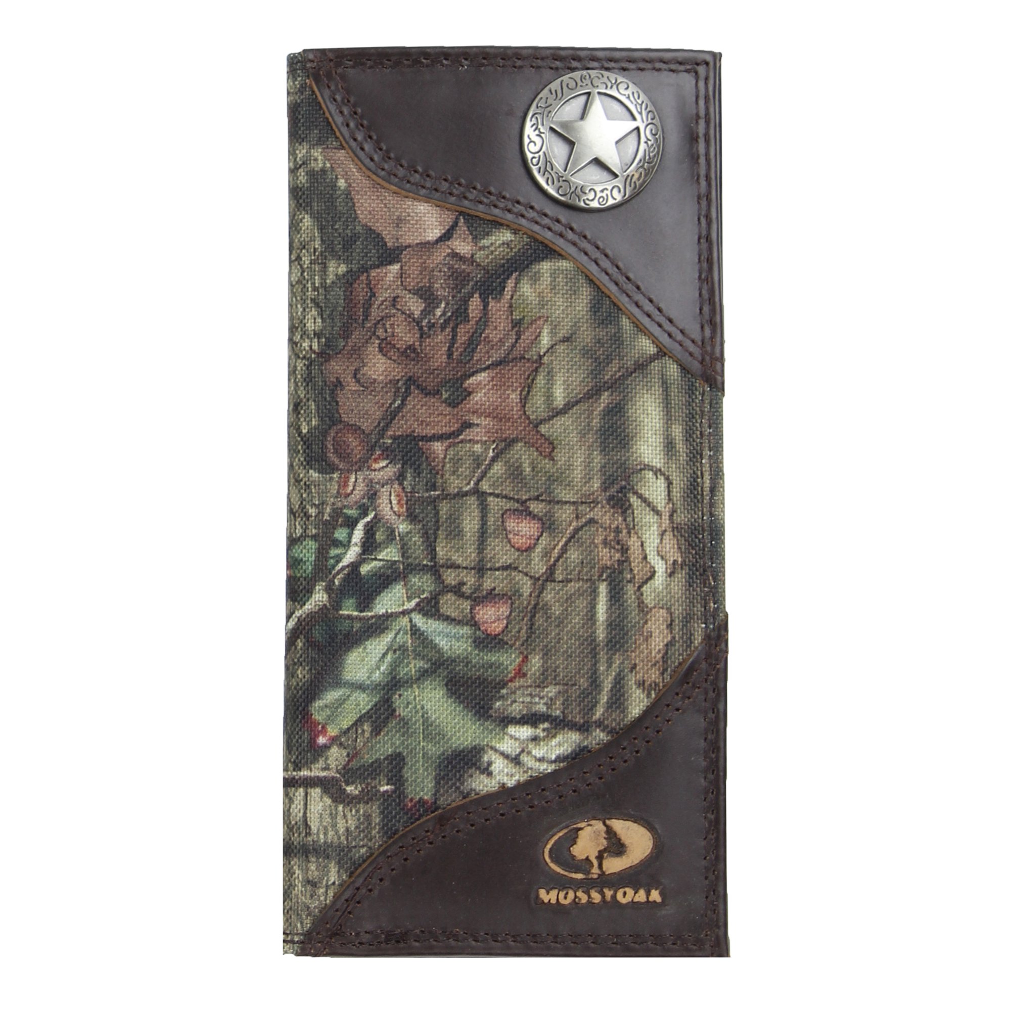 ZEP-PRO Mens Mossy Oak Nylon/Leather Concho Wallet (Texas Star)