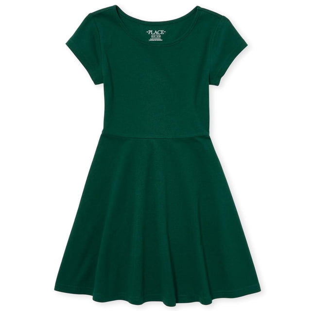 Vestido The Children's Place de punto plisado de manga corta para niñas de 10 a 12 años