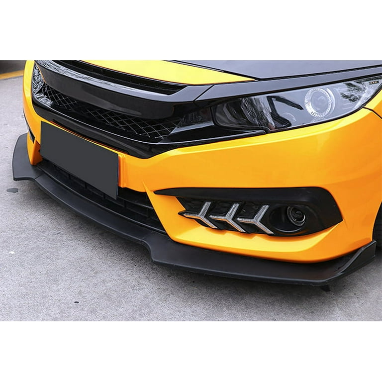 Painted Black Front Bumper Lip Body Kit Spoiler For Honda Civic 10th Gen 2016-2021 – DTM Motors 3-Piece