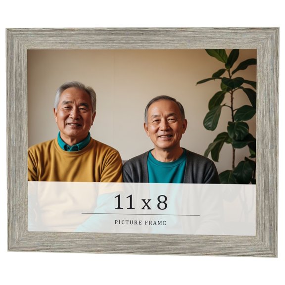 11x8 Frame Grey Real Wood Picture Frame Width 1.5 Inches | Interior Frame Depth 0.5 Inches | Barn