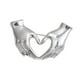 thumbnail image 4 of Broche de corazón y mano, broche, insignia, decoración de vestido, insignia de solapa romántica de moda Plata, 4 of 9