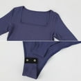 thumbnail image 3 of Vaslanda Women's Square Neck Long Sleeve Tops Bodysuit, 3 of 4