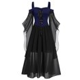 thumbnail image 3 of Vestido de bruja medieval vintage de Halloween para mujer, talla grande, hombros descubiertos, manga de mariposa, vestidos góticos, disfraces de carnaval, fiesta, 3 of 5