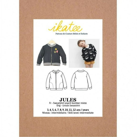 Ikatee Sewing Pattern Kids Jules Bomber Jacket Kids 3 Years - 12 Years Jackets