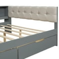 thumbnail image 5 of Harper & Bright Designs Wood Full Size Platform Bed with Storage Shelves, Drawers, Charging Station and Upholstered Headboard, Gray Gray, 5 of 12