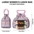 thumbnail image 5 of Boho Bohemia Pioneer Flower Drawstring Lunch Bag Women - Drawstring Lunch Bag Insulated for Work Office - Stain-Resistant Large Lunchbags for Women with Multi-Pockets, 5 of 6