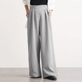 thumbnail image 2 of Kureaily Women Casual Irregular Waist Pant With Pocket Loose Pants Solid Color Crop Pants Work Casual Pants, 2 of 4