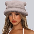 thumbnail image 2 of Yanyanz Bucket Hats for Women, for Women Ear Bear Warm Bucket Hat Thick Basin Men Cap Winter Hat Cute Baseball Caps, Hat Khaki One Size, 2 of 4