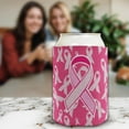 thumbnail image 5 of Breast Cancer Awareness Pink Ribbon Loved Survivor 2 Pack Can Coolie Drink Coolers Coolies, 5 of 8