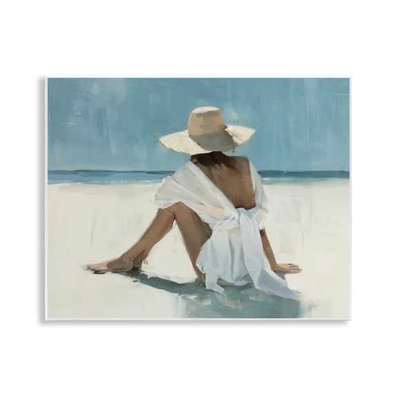 Stupell Industries Ocean Dream Woman People Painting Unframed Art Print Wall Art, 14 x 11