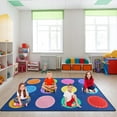 thumbnail image 3 of Classroom Carpets Playmat Rugs - Kids Rug With Rubber Backing, Colorful Circle On Blue Background Classroom Seating Rug Play Mat Nursery Rugs For Preschool Elementary Playroom 3x4ft, 3 of 6