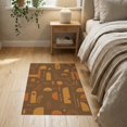 thumbnail image 3 of ODIKA 2'x3' Brown Orange Retro Geometric Design Washable Doormat Mid-Century Modern Abstract Shapes Non-Slip, Low Pile for Entryway, Kitchen, Laundry Room, 3 of 7