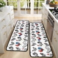 thumbnail image 4 of Kitchen Rugs Sets Of 2,White Chicken Folk Pattern Anti Fatigue Kitchen Mat Rugs Non Slip Washable,Decorative Kitchen Floor Mats for Kitchen,Sink,Laundry,17"x47"+17"x47", 4 of 5