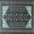 thumbnail image 1 of Ahgly Company Indoor Square Persian Light Blue Traditional Area Rugs, 4' Square, 1 of 4
