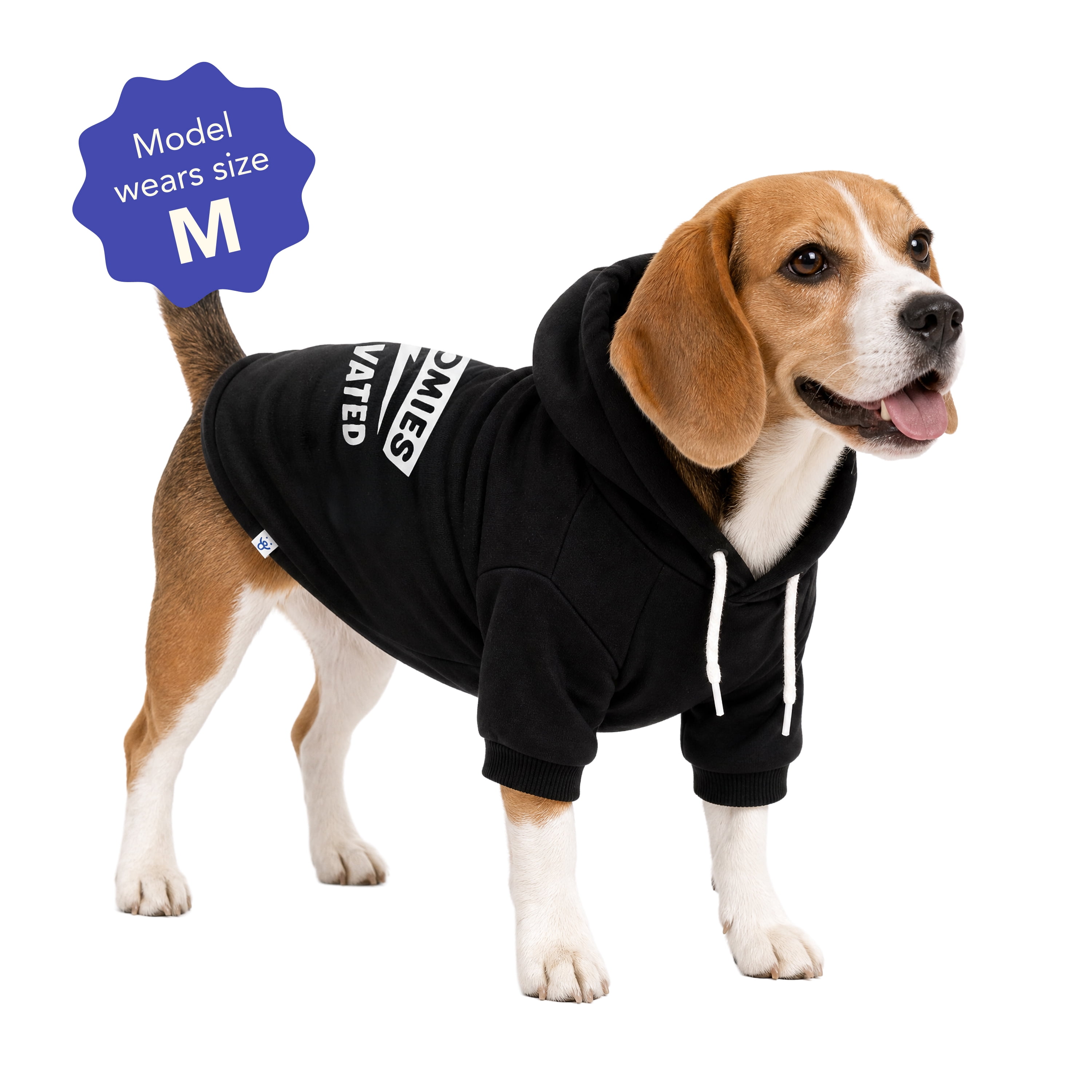 Oodles Zoomies Activated Fall Dog Hoodie, Black, Medium