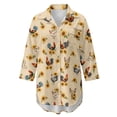 thumbnail image 4 of Xoenoiee Rooster Chicken Sunflower Print Women's Button Cover Up Bathing Suit Lightweight Swimwear Long Sleeve Beach Swim Shirt Summer Dress for Women, M, 4 of 7