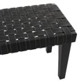 thumbnail image 4 of DecMode Wood Woven Bench, Black, 4 of 7