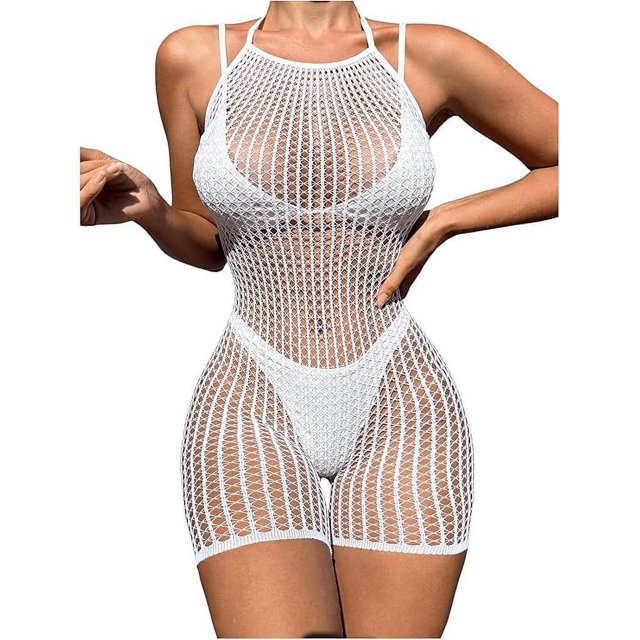 Zhuge Lencería Erótica para Mujer, Traje Sexy con Transparente, Talla Única Blanco