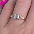 thumbnail image 5 of Blue Aquamarine Engagement Ring 1.50 Carat 6mm Round Cut Unique Design Stunning Look 10k Rose Gold, 5 of 5