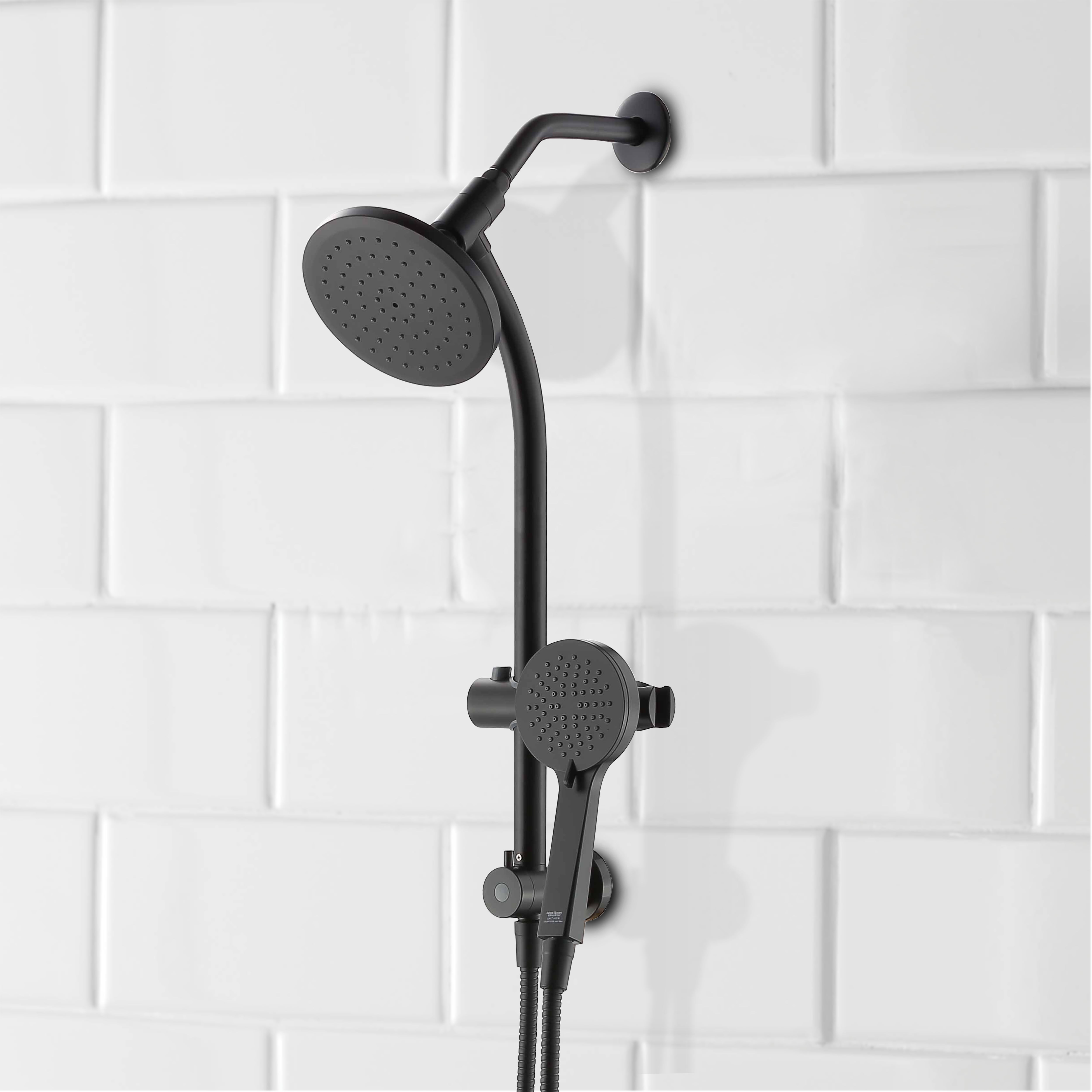 Better Homes & Gardens Deluxe Shower Combo with Magnetic Slide Bar Kit in Matte Black