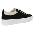 thumbnail image 3 of Soda Flat Women's Shoes Lace Up Loafers Casual Sneakers Synthetic Fur Hidden Flatform ENDEAR-G Suede Black 7, 3 of 5