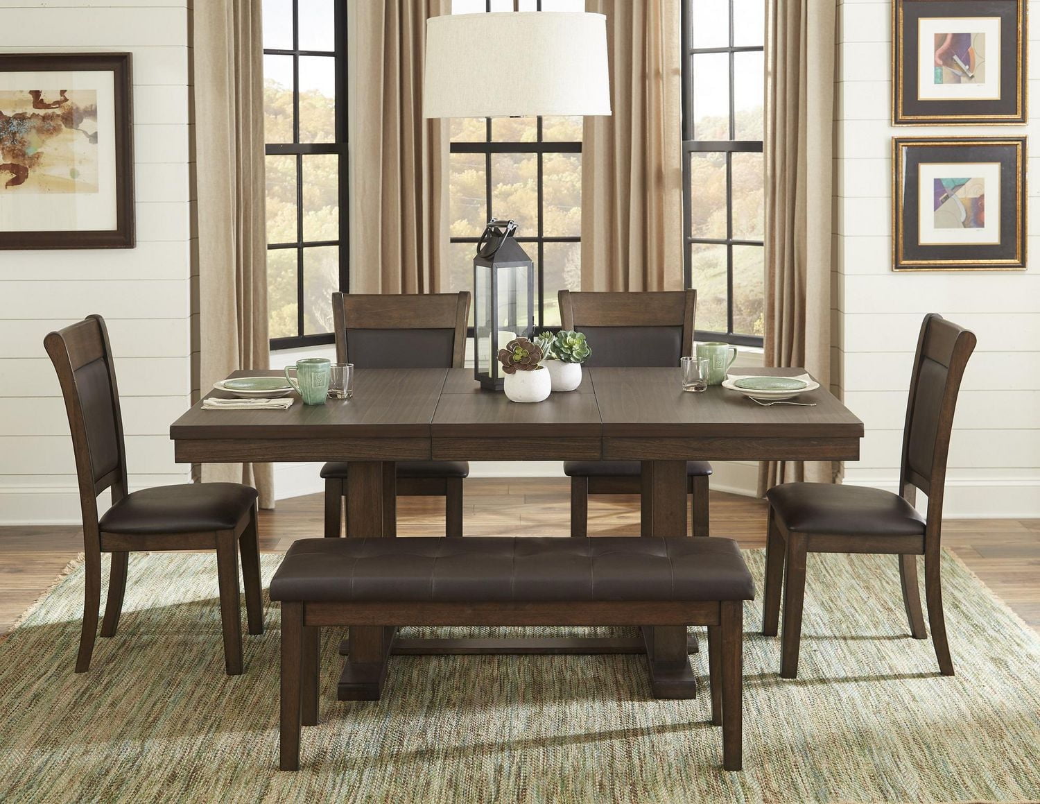 Topline Home Furnishings Dark Brown Dining Table