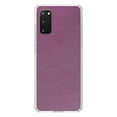 thumbnail image 1 of DistinctInk Clear Shockproof Hybrid Case for Galaxy S20 / S20 5G (6.2" Screen) - TPU Bumper, Acrylic Back, Tempered Glass Screen Protector - Purple Faux Leather Print Design - Printed Leather Image, 1 of 2