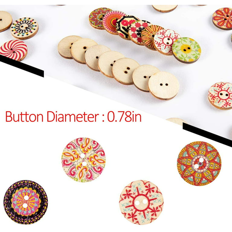 15MM 25MM White Painting Wooden Buttons BRAND 15MM Wood BUTTON 2 HOLE Coat  Boots Sewing Clothes