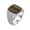 Brown, variant on Men’s Stainless Steel Square Gemstone Signet Ring Vintage with Brown Stone Statement Ring Geometric Stripes Accent Comfort Fit Size 9