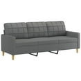 thumbnail image 3 of vidaXL 4 Piece Sofa Set with Pillows Dark Grey Fabric, 3 of 5