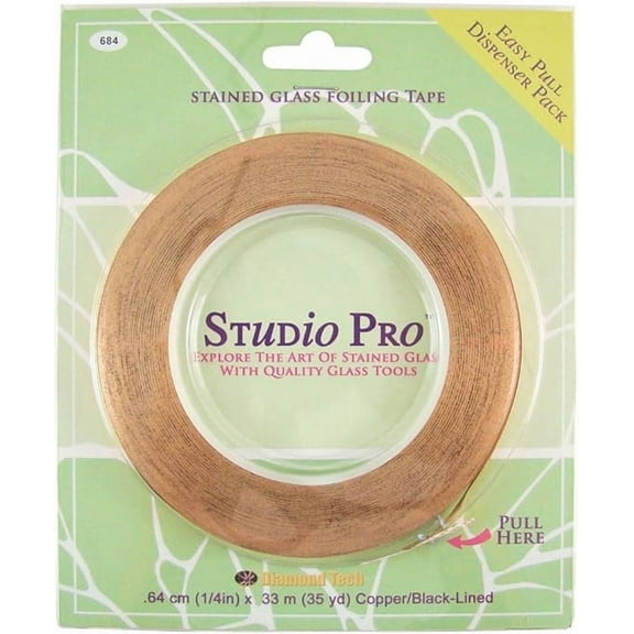 Studio Pro 1/4" Copper Foil Tape - Black Back - 1.0 Mil. Thick