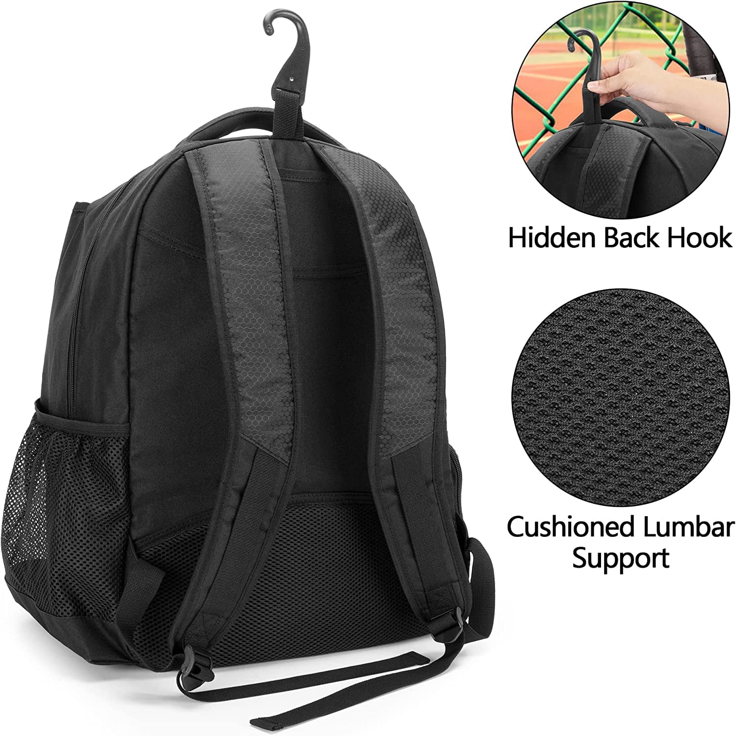 Tennis Bag for Men/Women to Hold 2 Rackets, Tennis Backpack with Separate Shoe Space for Tennis Sport