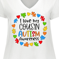 thumbnail image 4 of Inktastic I Love my Cousin Autism Awareness Women's Plus Size V-Neck T-Shirt, 4 of 5