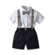 thumbnail image 1 of Herrnalise Ropa de caballero para niños Verano Camiseta de manga corta Pantalones cortos con tirantes Corbata Conjunto de cuatro piezas Ahorros de verano, 1 of 7