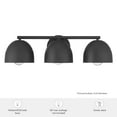 thumbnail image 7 of Hunter - Erling 3-light Matte Black, Medium Size Vanity Light, Dimmable, Modern Style, Vanity Shaped, for Bedrooms, Kitchens, Dining, Living Rooms - 48136, 7 of 7