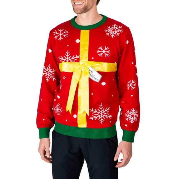 SLEEPHERO Men's Ugly Sweater Winter Holidays Ugly Christmas Sweater Holiday Party Men’s Knit Pullover Sweater with Battery Powered Lights Holiday Present Medium