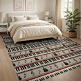 thumbnail image 3 of ODIKA 8'x10' Washable Area Rug Non-Shedding, Easy Care, Note Piano Guitar Treble Clef Disc Shape Motifs Keyboard Music Cd Refined for King Size Bedroom Under Bed, Master Suite, 3 of 7