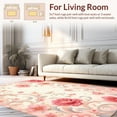 thumbnail image 2 of ODIKA 4'x6' Machine Washable Non-Slip Area Rug, Rose Swirl with Beads Art High Traffic Rug, Pink, 224470, 2 of 7