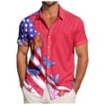 thumbnail image 3 of Leey-World 250 Anniversary Usa Shirt Mens Hawaiian Shirt Patriotic Independence Day Short Sleeve Button Down(Watermelon Red,XL), 3 of 8