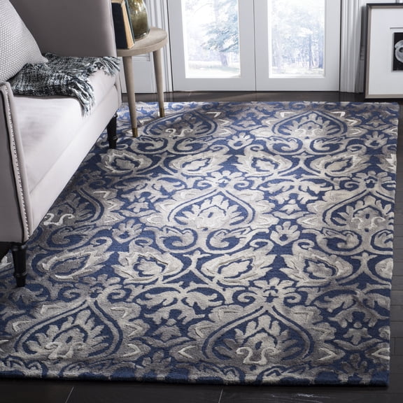 Safavieh Dip Dye Riagan Floral Area Rug, Navy/Gray, 5' x 8'