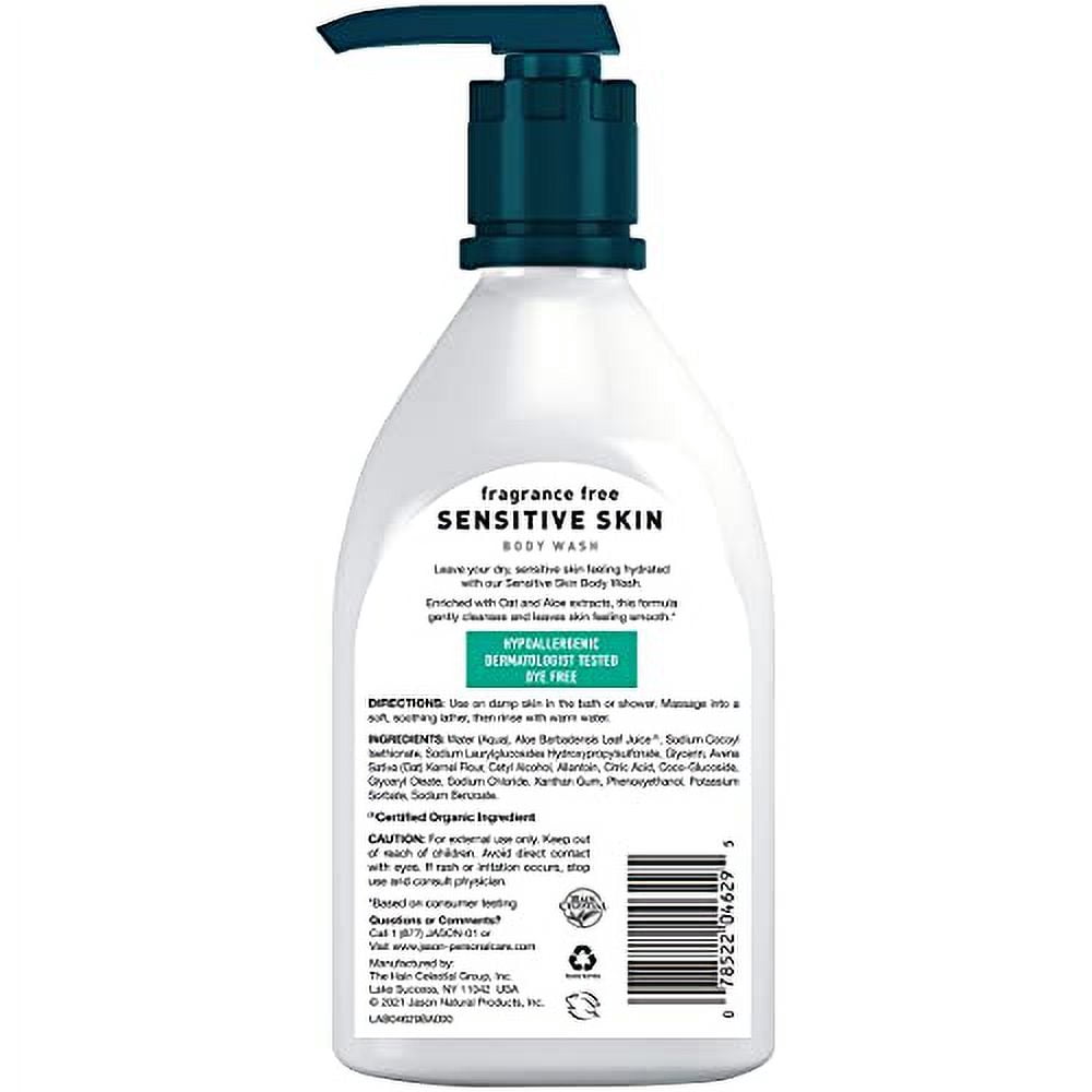 (6 pack) Jason Sensitive Body Wash, Fragrance Free, 16 oz