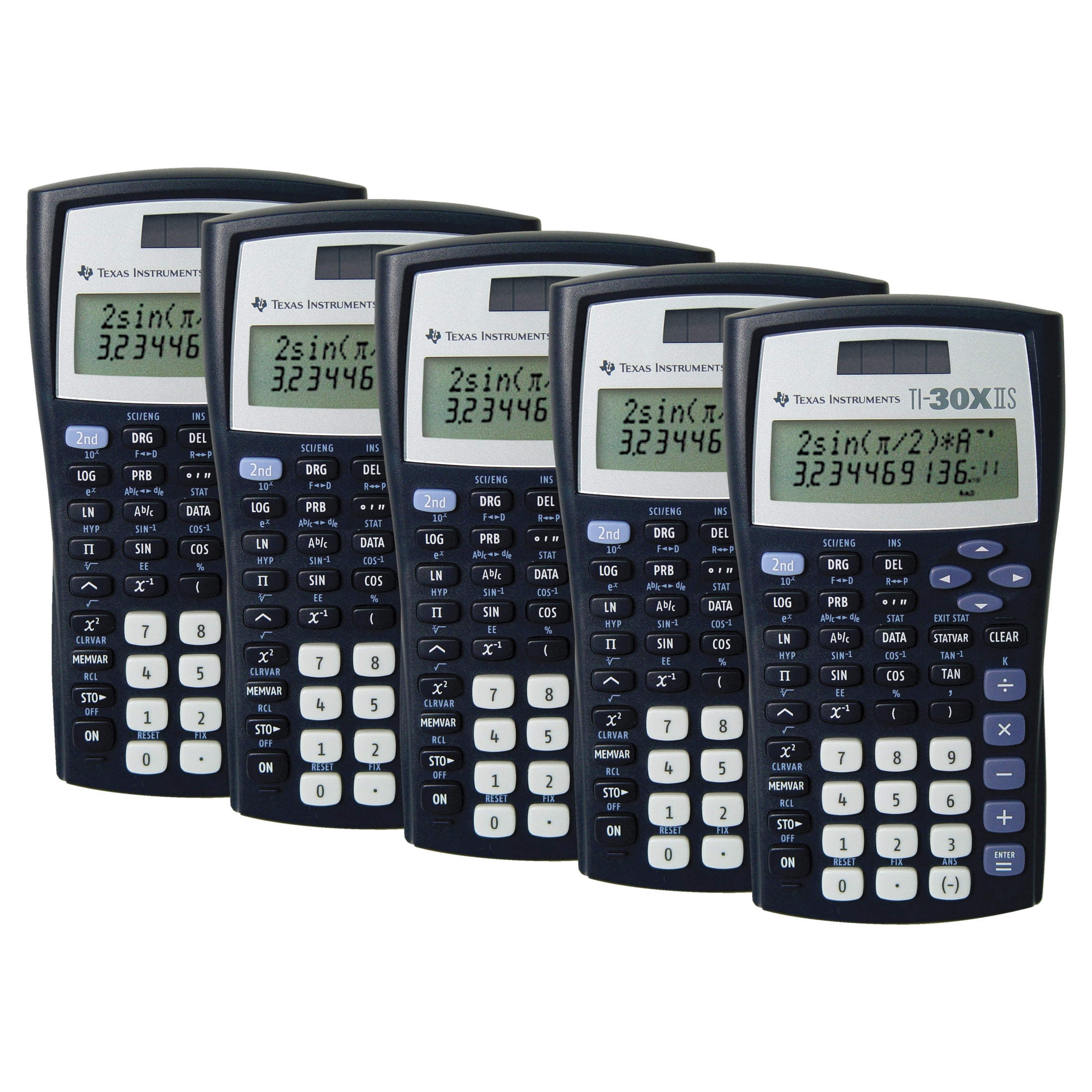 (5 pack) Texas Instruments TI30XIIS 2 Line Scientific Calculator