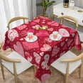 thumbnail image 2 of Valentine''s Day Tablecloth 52x52 Inch Square, Love Hearts Table Cloth, Pink Valentine Tablecloths Polyester Fabric Farmhouse Decorative for Valentine Wedding Home Dining Party, 2 of 6