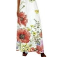 thumbnail image 3 of Keeccty Women Short Sleeve Button V-Neck Classic Floral Print Lace Splice Midi Dress, 3 of 4