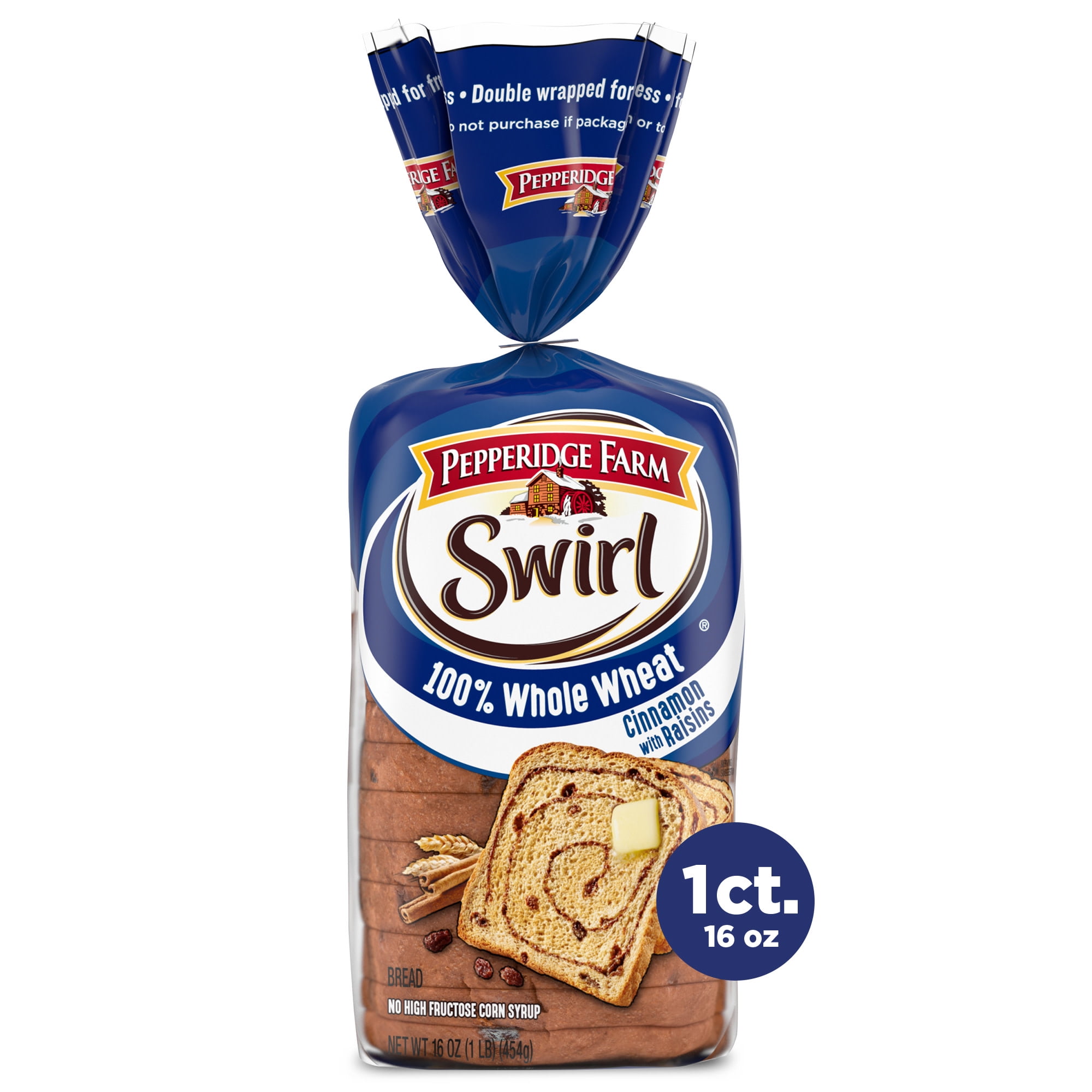 Pepperidge Farm Swirl 100 Whole Wheat Cinnamon with Raisins Breakfast