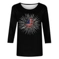 thumbnail image 5 of GaThRRgYP Women's Summer Short Sleeve Tops for Vacation,Women's Fashion Tees Casual Crewneck 3/4 Sleeve Loose T Shirt Ladies Blouses Shirts Black M, 5 of 5